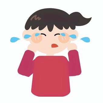 号泣する/泣く女の子 号泣する/泣く女の子 泣く,かなしい,不安,鬱,痛い,感情,子供,こども,女の子,女児のイラスト素材
