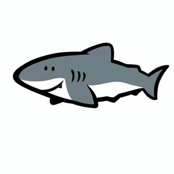 サメのかわいいゆるイラスト サメ,さめ,鮫,水色,海,水族館,ゆるい,手描き風,シンプル,ポップのイラスト素材