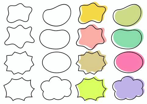 吹き出し セット 吹き出し,セット,線画のイラスト素材