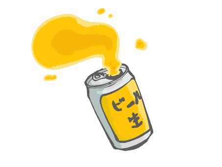 缶ビールのイラスト 缶ビール,お酒,発泡酒,溢れる,飲み物のイラスト素材