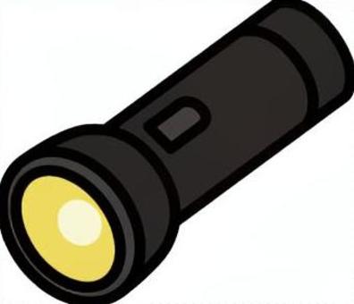 黒の懐中電灯です。 懐中電灯,シンプル,ライト,手持ち,照明,光源,光,非常用,led,ポーダブルのイラスト素材