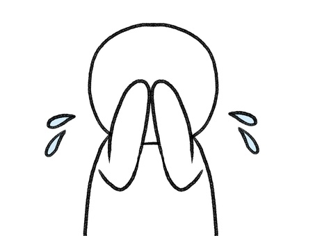 しくしく泣く棒人間 棒人間,泣く,涙,人物,手描き,落書き,表情,黒,シンプル,素材のイラスト素材