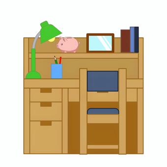 学習デスク3 学習机,ナチュラル,ウッド,机,デスク,勉強机,引き出し,木製,入学祝い,シンプルのイラスト素材