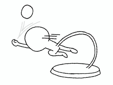 レシーブ シルエット,レシーブ,バレーボール,競技,オブジェ,撓り,pop調,手描き,挿絵,ワンポイントのイラスト素材