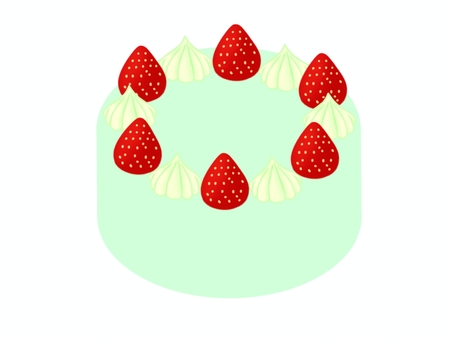 ホールケーキ緑 ケーキ,ホール,推し,推し活,誕生日,お祝い,イベント,生クリーム,いちご,スイーツのイラスト素材