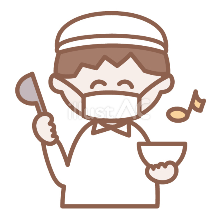 給食当番　男子 小学校,給食当番,子どものイラスト素材