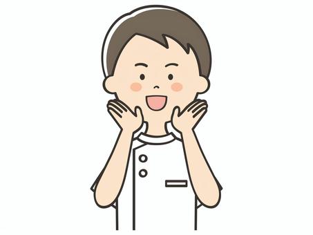 呼びかける男性看護師 呼びかける男性看護師 呼ぶ,声かけ,集客,応援,声援,お知らせ,注目,教える,誘導,男性のイラスト素材