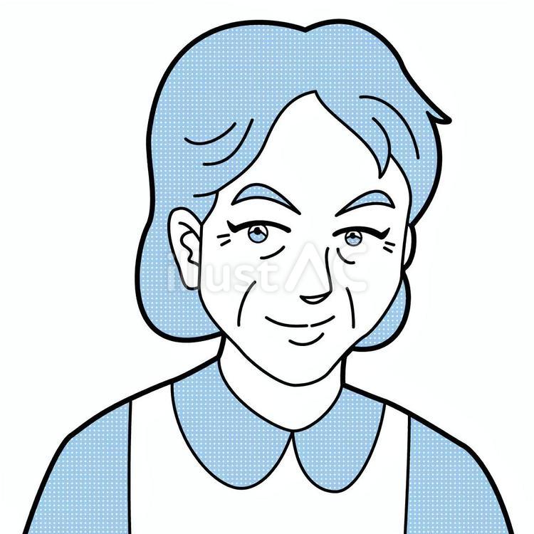 漫画風　中年女性 人物,女性,漫画のイラスト素材