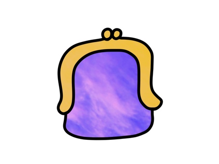 ゆるいパープルのがま口財布 ゆるい,パープル,がま口,財布,シンプル,かわいい,挿絵,イラストのイラスト素材