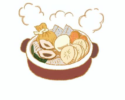 おでん おでん,煮物,料理,温かい,クレヨン,冬のイラスト素材