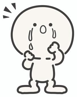 人物・棒人間 泣き止む、気づく、立ち直る 棒人間,人物,泣き止む,気づく,気づき,発見,気付き,はっとする,ひらめく,涙のイラスト素材