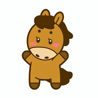 可愛い馬のミニキャラ