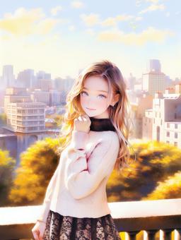 ポートレート風女性イラスト ポートレート風女性イラスト 女性,若い,可愛いのイラスト素材