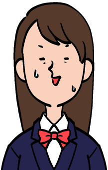 苦笑いの女子学生 人,人物,人間,若者,女性,女,女の子,女子,学生,生徒のイラスト素材