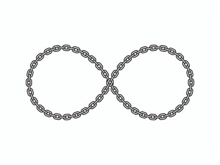 無限大マーク（鎖・細）03 無限大,インフィニティ,鎖,チェーン,記号,アイコン,マーク,シンプル,文字のイラスト素材