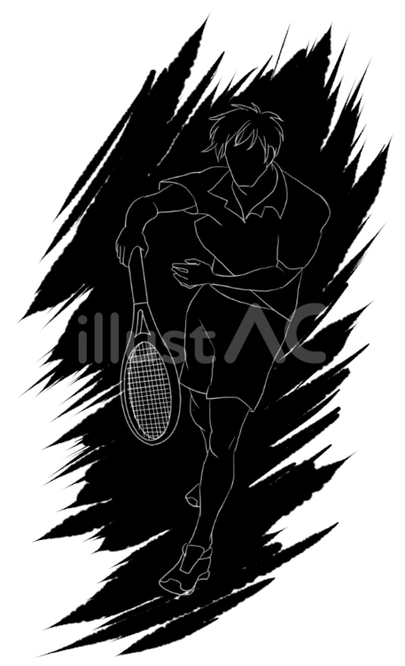 テニスをする男性01 テニス,男性,打つのイラスト素材