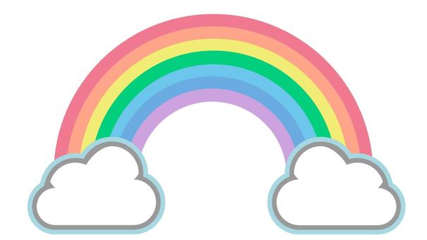 cute clouds and rainbow, rainbow, cloud, colorful, JPG, PNG and AI