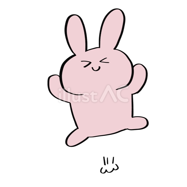 うさぎ(ジャンプ) ウサギ,動物,アニマルのイラスト素材