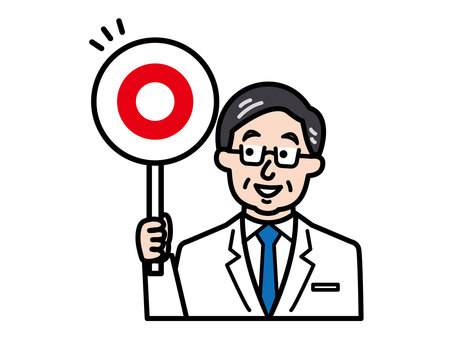 マルを出す医師 医師,マル,ok,正解,病院,説明,受診,人物,主治医,保健指導のイラスト素材