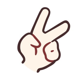 ちょきの手　２ チョキ,じゃんけん,指,手,ハンドサイン,ピース,アイコン,シンプル,数字,数のイラスト素材