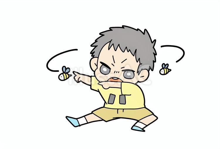蜂の能力を使う男子 小学生,男子,蜂のイラスト素材