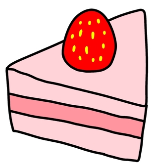 いちごケーキ いちごケーキ ケーキ,おやつ,スイーツ,甘い,いちご,食べ物,手書き,アイコンのイラスト素材