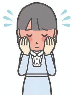 ワンピースお嬢様-273-バスト  ワンピースお嬢様-273-バスト 赤面,お嬢様,女性,女の子,オシャレ,人物,かわいい,恥ずかしい,焦る,慌てるのイラスト素材