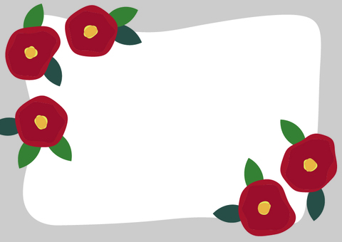 牡丹のシンプルフレーム　A4 牡丹,ボタン,花,フレーム,枠,装飾,冬,12月,植物,赤のイラスト素材