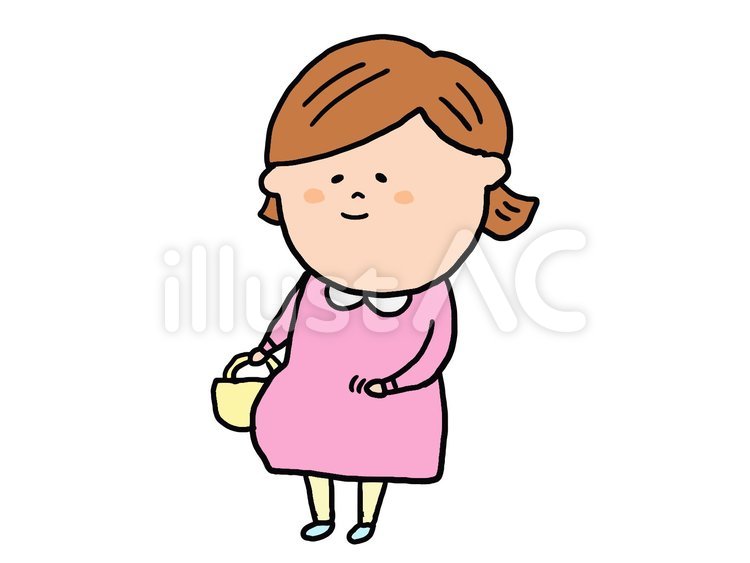 妊娠中の女性　ピンクのワンピーススカート 妊婦,マタニティ,妊娠のイラスト素材