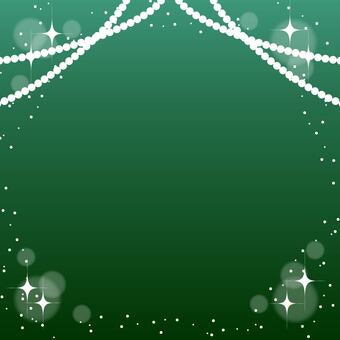 パール付きのきらきら背景・緑_正方形 緑,パール,アーチ,グラデーション,星,星屑,光,輝き,きらめき,きらきらのイラスト素材