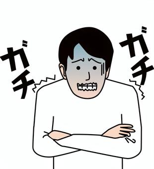 寒い震える 寒い,震える,薄着,寒気,冬,病気,症状,若い,男性のイラスト素材