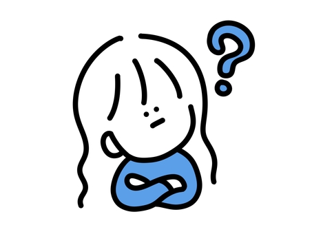 何かが分からない女の子 女の子,ゆるい,かわいい,優しい,シンプル,ワンカラー,手書き,青,水色,バストアップのイラスト素材