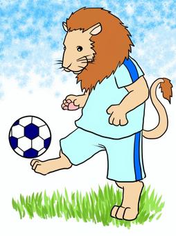 ライオン・サッカー ライオン,動物,スポーツ,サッカー,動物キャラクターのイラスト素材