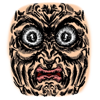 凄い怒り顔の表情パーツ キレる,激怒,怒る,憤怒,我慢,激情,ピキピキ,憎しみ,恨む,憎むのイラスト素材