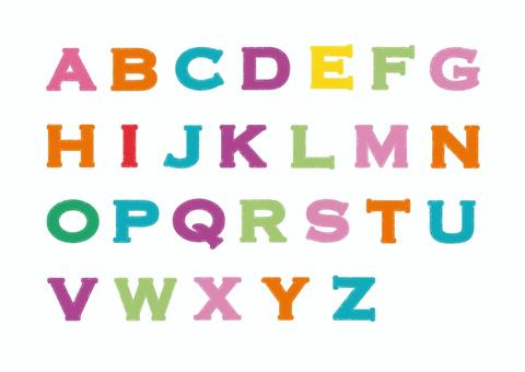 アルファベット大文字_カラフル アルファベット大文字_カラフル アルファベット,大文字,文字,英語,abc,セット,勉強,ポップ,カラフル,タイトルのイラスト素材