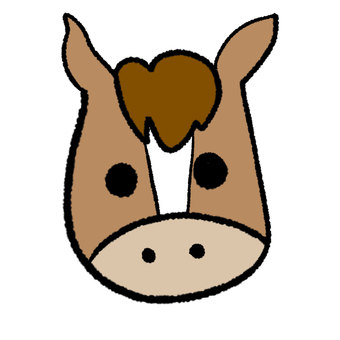 たぶん馬 馬,手描き,アイコン,動物,午,透過,png,jpeg,cs3,生き物のイラスト素材