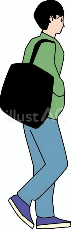 歩行者　　若い男性　 歩行者,歩く,カジュアルのイラスト素材