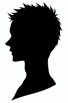 男性の横顔シルエット4 シルエット,男性,男,メンズ,青年,髪型,ヘアスタイル,ショート,短髪,美容のイラスト素材