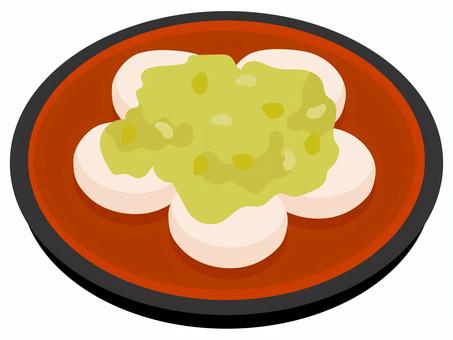ずんだ餅 ずんだ餅,枝豆,餅,ずんだ餡,仙台,宮城県,名物,東北地方,和菓子,おやつのイラスト素材