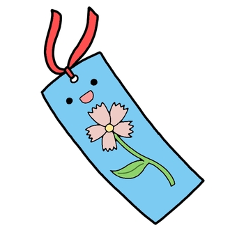 押し花しおり 押し花,しおり,青,ナデシコ,桃色のイラスト素材