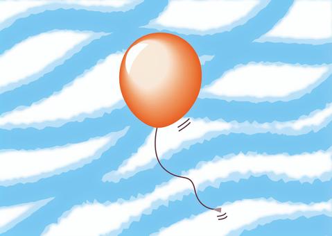 風船飛ぶ　 風船,飛ぶ,浮かぶ,漂う,膨らむ,ガス,楽しい,空,雲のイラスト素材