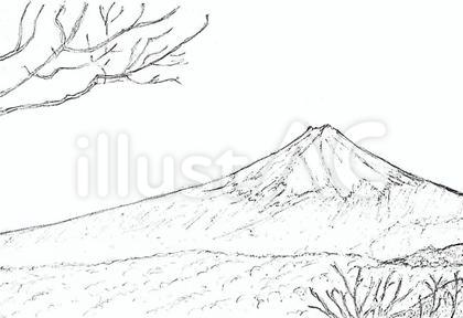 富士山と雲海2(モノクロ)