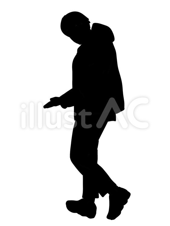男性　シルエット　白黒　モデル 男性,案内,シルエットのイラスト素材