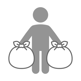 ゴミ袋を持つ人物 ゴミ袋を持つ人物 ゴミ捨て,ゴミ袋,人物,ゴミ,捨てる,掃除,大掃除,断捨離のイラスト素材