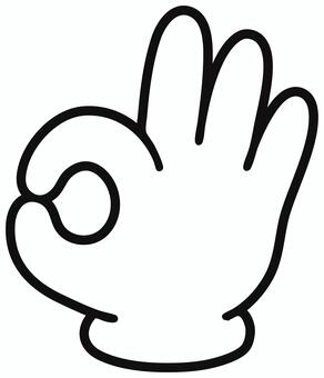 手袋　ジェスチャー　GOOD・OK 手袋,グッド,good,オッケー,ok,ジェスチャー,ハンド,ハンドサイン,手,シンプルのイラスト素材