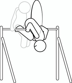 鉄棒　　 鉄棒,運動,遊び,回る,動き,デフォルメ,人物のイラスト素材