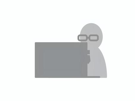PCを操作するビジネスマンアイコン