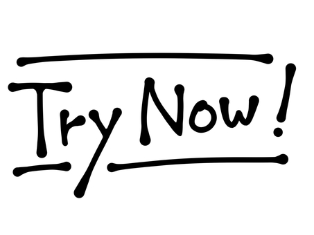 Try Nowの文字 トライ,ナウ,行動,試す,体験,無料,お試し,操作,ユーザー,誘導のイラスト素材