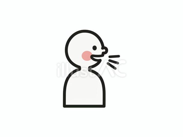 笑顔で話すアイコン　横顔　上半身 話す,トーク,声のイラスト素材