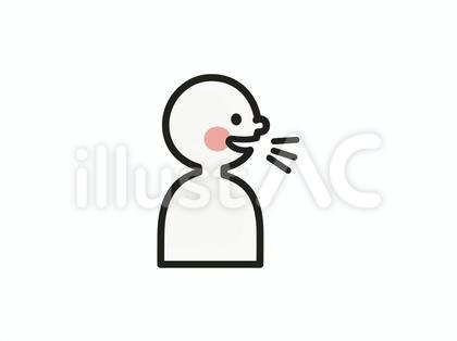 笑顔で話すアイコン 横顔 上半身